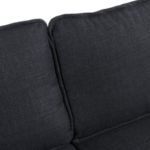 English Elm dark grey upgraded 3-seat combo sofa with storage ottoman, armrest pockets, USB ports, compact L-shape bench W2603P169692