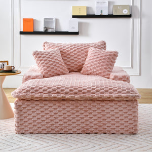 English Elm 51 Compact Comfort Sofa with Turtle Fleece, Sponge Support, Two Pillows, 400lb Capacity for Small Spaces Pink W3371P326396