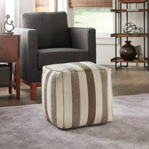 Dinant Polyester Pouf Ottoman Plush Accent Seating for Modern Living Rooms and Spaces