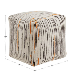 Dinant Polyester Pouf Ottoman Plush Accent Seating for Modern Living Rooms and Spaces
