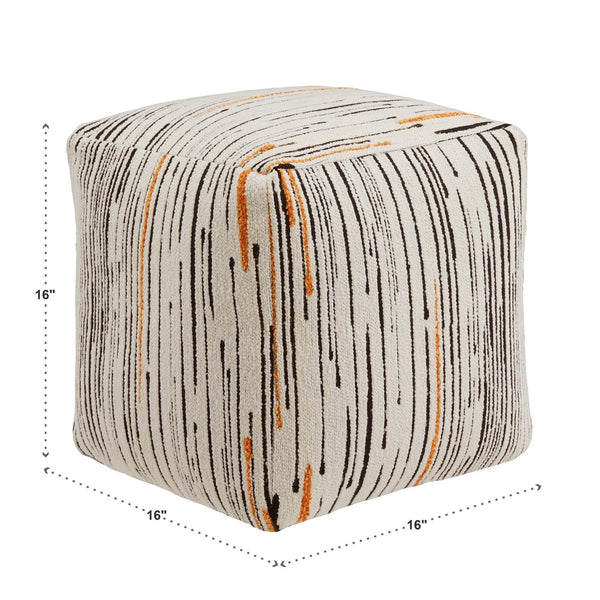 Dinant Polyester Pouf Ottoman Plush Accent Seating for Modern Living Rooms and Spaces