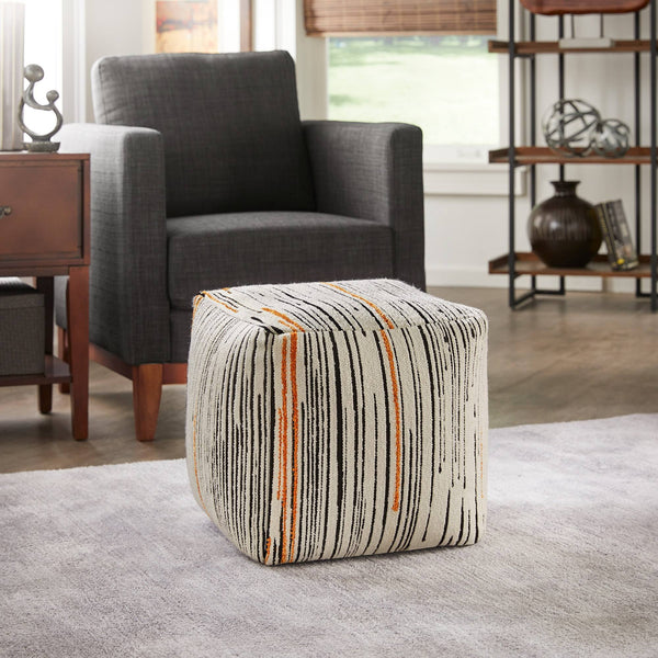 Dinant Polyester Pouf Ottoman Plush Accent Seating for Modern Living Rooms and Spaces