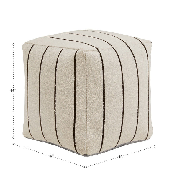 Dinant Polyester Pouf Ottoman Plush Accent Seating for Modern Living Rooms and Spaces