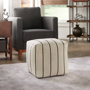 Dinant Polyester Pouf Ottoman Plush Accent Seating for Modern Living Rooms and Spaces
