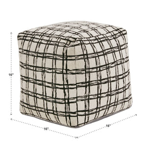 Dinant Polyester Pouf Ottoman Plush Accent Seating for Modern Living Rooms and Spaces