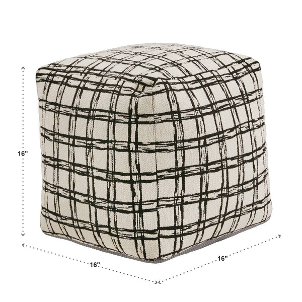 Dinant Polyester Pouf Ottoman Plush Accent Seating for Modern Living Rooms and Spaces