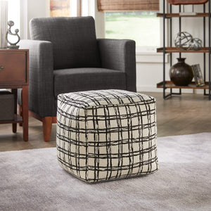 Dinant Polyester Pouf Ottoman Plush Accent Seating for Modern Living Rooms and Spaces
