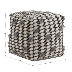 Dinant Polyester Pouf Ottoman Plush Accent Seating for Modern Living Rooms and Spaces