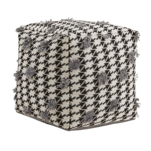 Dinant Polyester Pouf Ottoman Plush Accent Seating for Modern Living Rooms and Spaces