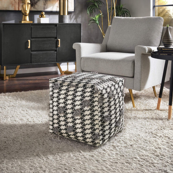 Dinant Polyester Pouf Ottoman Plush Accent Seating for Modern Living Rooms and Spaces
