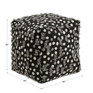 Dinant Polyester Pouf Ottoman Plush Accent Seating for Modern Living Rooms and Spaces