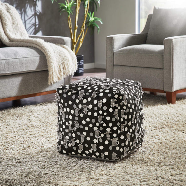 Dinant Polyester Pouf Ottoman Plush Accent Seating for Modern Living Rooms and Spaces