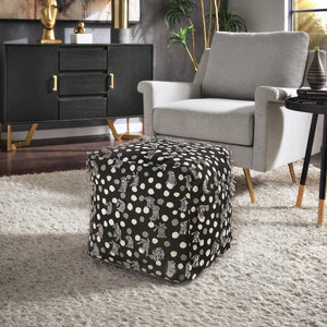 Dinant Polyester Pouf Ottoman Plush Accent Seating for Modern Living Rooms and Spaces