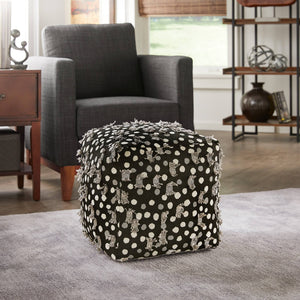 Dinant Polyester Pouf Ottoman Plush Accent Seating for Modern Living Rooms and Spaces