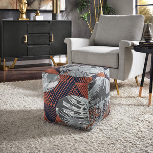 Dinant Polyester Pouf Ottoman Plush Accent Seating for Modern Living Rooms and Spaces