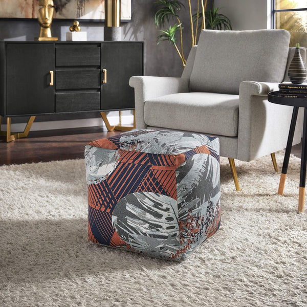 Dinant Polyester Pouf Ottoman Plush Accent Seating for Modern Living Rooms and Spaces