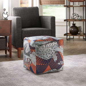 Dinant Polyester Pouf Ottoman Plush Accent Seating for Modern Living Rooms and Spaces