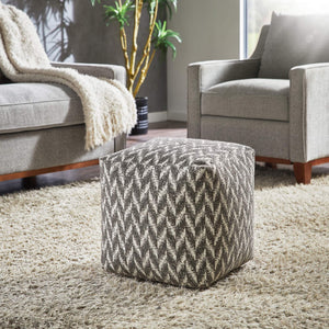 Dinant Polyester Pouf Ottoman Plush Accent Seating for Modern Living Rooms and Spaces