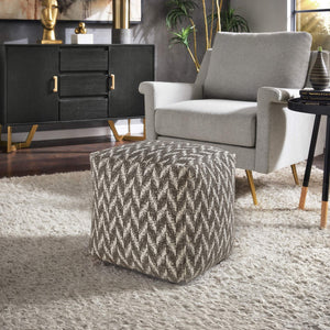 Dinant Polyester Pouf Ottoman Plush Accent Seating for Modern Living Rooms and Spaces