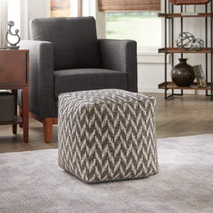 Dinant Polyester Pouf Ottoman Plush Accent Seating for Modern Living Rooms and Spaces