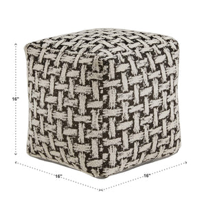 Dinant Polyester Pouf Ottoman Plush Accent Seating for Modern Living Rooms and Spaces