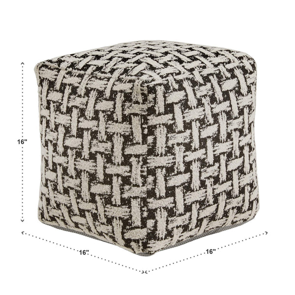 Dinant Polyester Pouf Ottoman Plush Accent Seating for Modern Living Rooms and Spaces