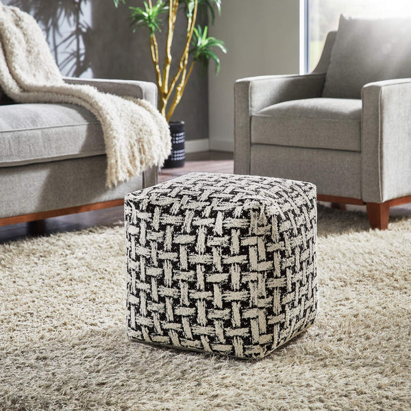 Dinant Polyester Pouf Ottoman Plush Accent Seating for Modern Living Rooms and Spaces