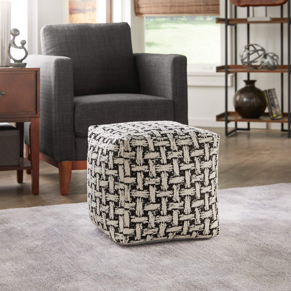 Dinant Polyester Pouf Ottoman Plush Accent Seating for Modern Living Rooms and Spaces