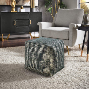 Dinant Polyester Pouf Ottoman Plush Accent Seating for Modern Living Rooms and Spaces