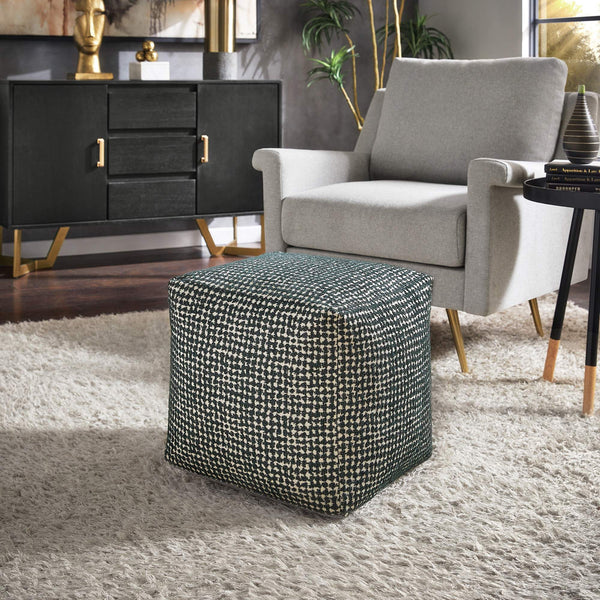 Dinant Polyester Pouf Ottoman Plush Accent Seating for Modern Living Rooms and Spaces