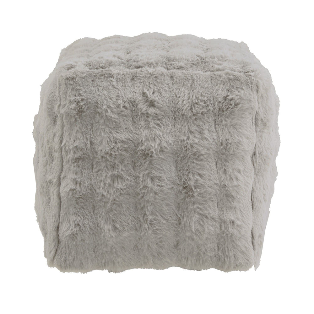 Homelegance Dinant Polyester Pouf Ottoman Plush Accent Seating for Modern Living Rooms and Spaces Grey 970-PFB5GA