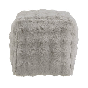 Homelegance Dinant Polyester Pouf Ottoman Plush Accent Seating for Modern Living Rooms and Spaces Grey 970-PFB5GA