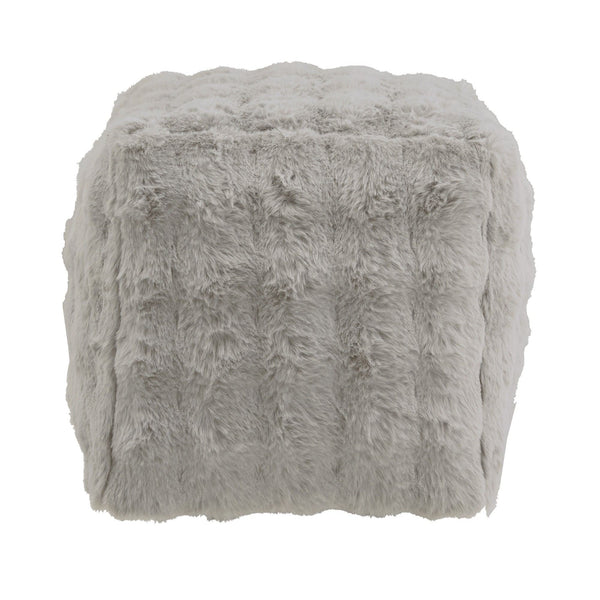 Homelegance Dinant Polyester Pouf Ottoman Plush Accent Seating for Modern Living Rooms and Spaces Grey 970-PFB5GA
