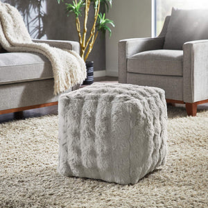 Dinant Polyester Pouf Ottoman Plush Accent Seating for Modern Living Rooms and Spaces
