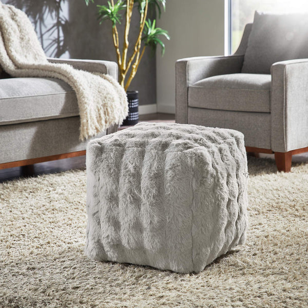 Dinant Polyester Pouf Ottoman Plush Accent Seating for Modern Living Rooms and Spaces