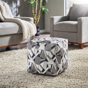 Dinant Polyester Pouf Ottoman Plush Accent Seating for Modern Living Rooms and Spaces