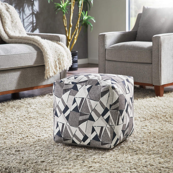 Dinant Polyester Pouf Ottoman Plush Accent Seating for Modern Living Rooms and Spaces