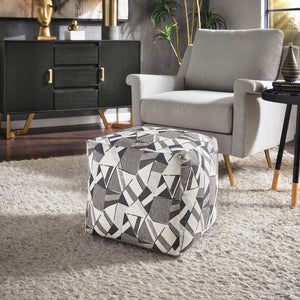 Dinant Polyester Pouf Ottoman Plush Accent Seating for Modern Living Rooms and Spaces