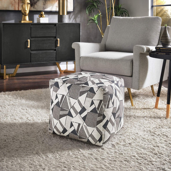 Dinant Polyester Pouf Ottoman Plush Accent Seating for Modern Living Rooms and Spaces