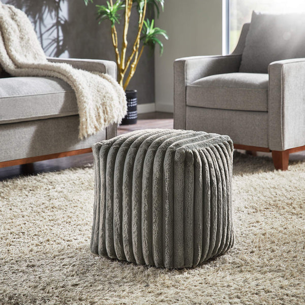 Dinant Polyester Pouf Ottoman Plush Accent Seating for Modern Living Rooms and Spaces