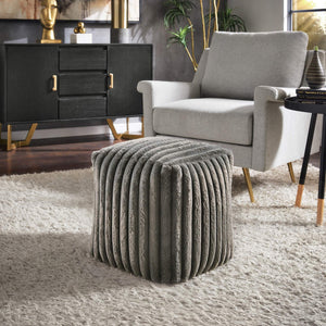 Dinant Polyester Pouf Ottoman Plush Accent Seating for Modern Living Rooms and Spaces