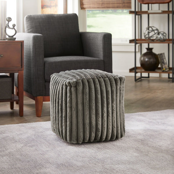 Dinant Polyester Pouf Ottoman Plush Accent Seating for Modern Living Rooms and Spaces