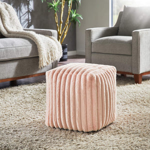 Dinant Polyester Pouf Ottoman Plush Accent Seating for Modern Living Rooms and Spaces