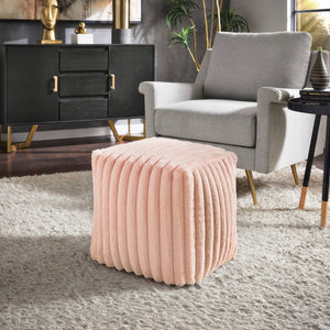 Dinant Polyester Pouf Ottoman Plush Accent Seating for Modern Living Rooms and Spaces