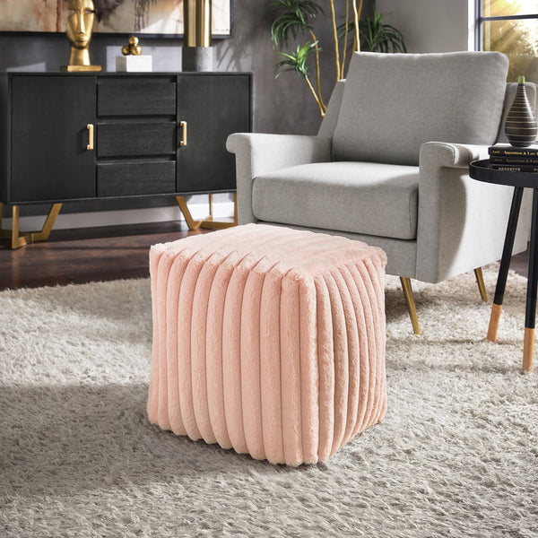 Dinant Polyester Pouf Ottoman Plush Accent Seating for Modern Living Rooms and Spaces