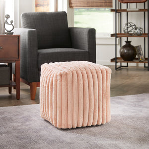 Dinant Polyester Pouf Ottoman Plush Accent Seating for Modern Living Rooms and Spaces