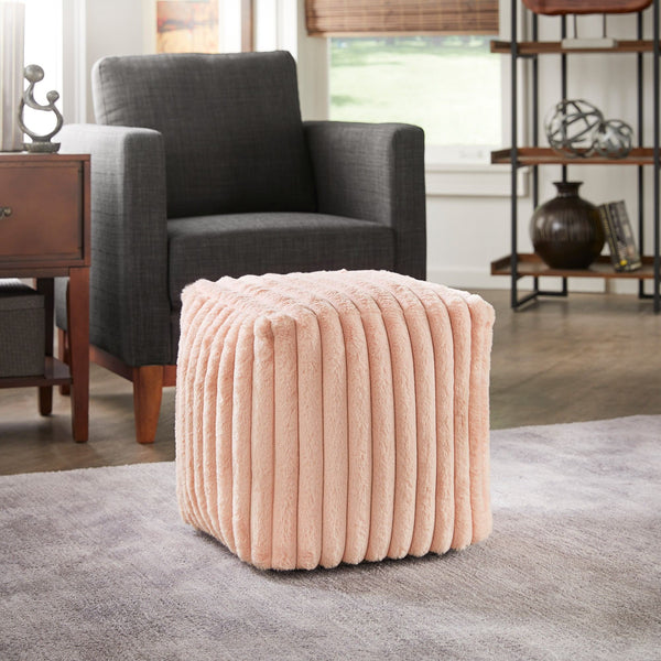 Dinant Polyester Pouf Ottoman Plush Accent Seating for Modern Living Rooms and Spaces