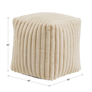 Dinant Polyester Pouf Ottoman Plush Accent Seating for Modern Living Rooms and Spaces