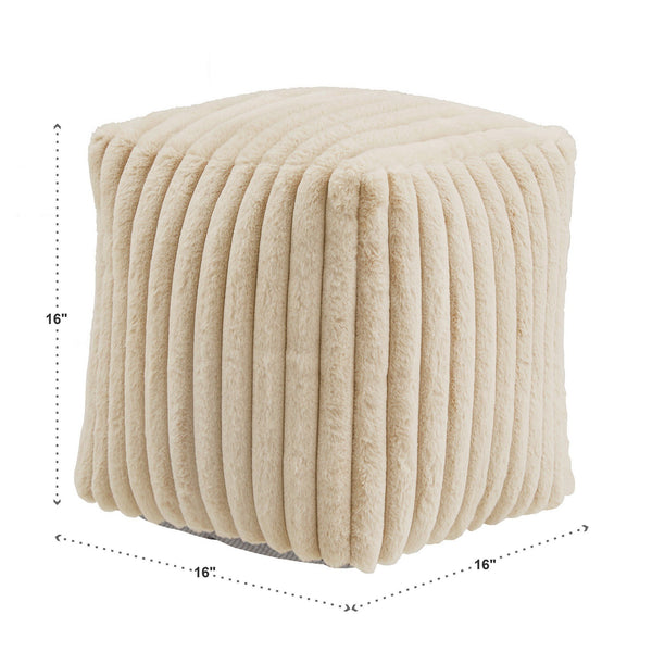 Dinant Polyester Pouf Ottoman Plush Accent Seating for Modern Living Rooms and Spaces