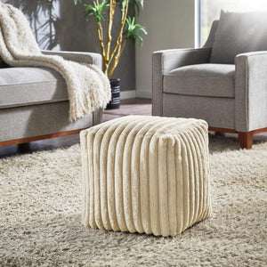 Dinant Polyester Pouf Ottoman Plush Accent Seating for Modern Living Rooms and Spaces